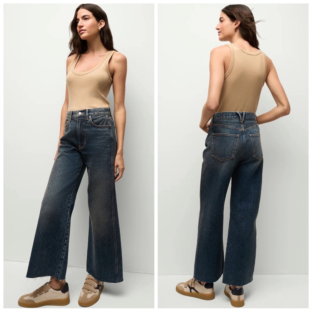 •VERONICA BEARD• Taylor Cropped High Rise Wide-Leg Jean in  Equinox Blue Size 29
